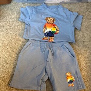 Blue Kids Polo with Bear Design